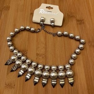 Pearl Beaded Princess Length Necklace & Earring Set